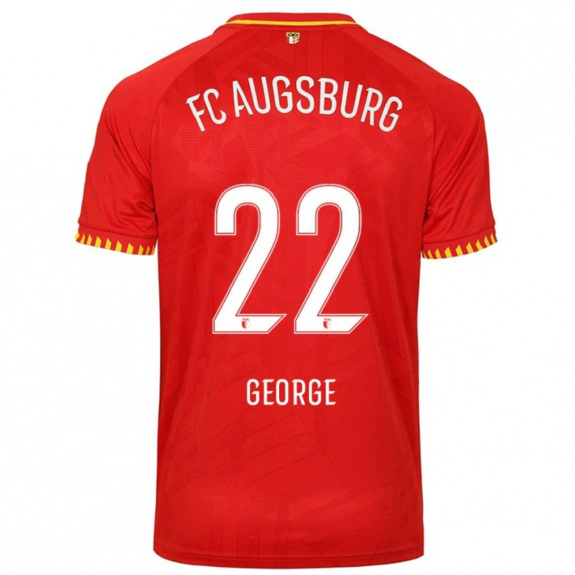 Danxen Mann Noah George #22 Rød Gul Bortetrøye Drakt Trøye 2025/26 Skjorter T-Skjorte