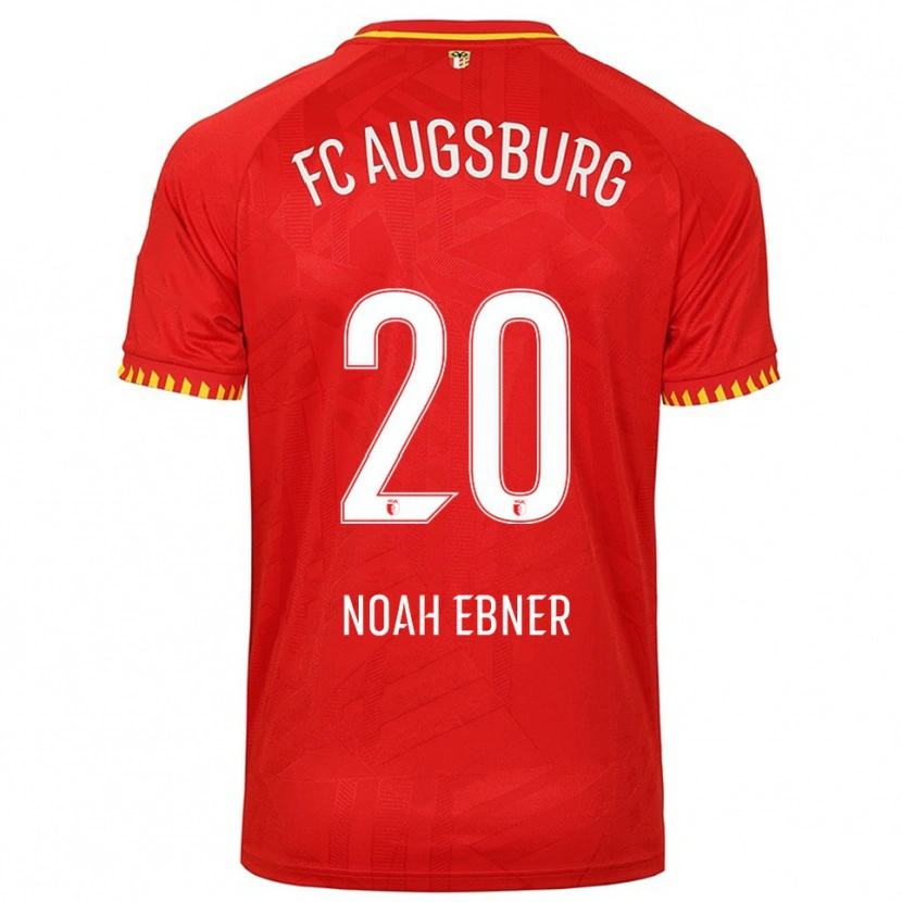 Danxen Mann Noah Ebner #20 Rød Gul Bortetrøye Drakt Trøye 2025/26 Skjorter T-Skjorte