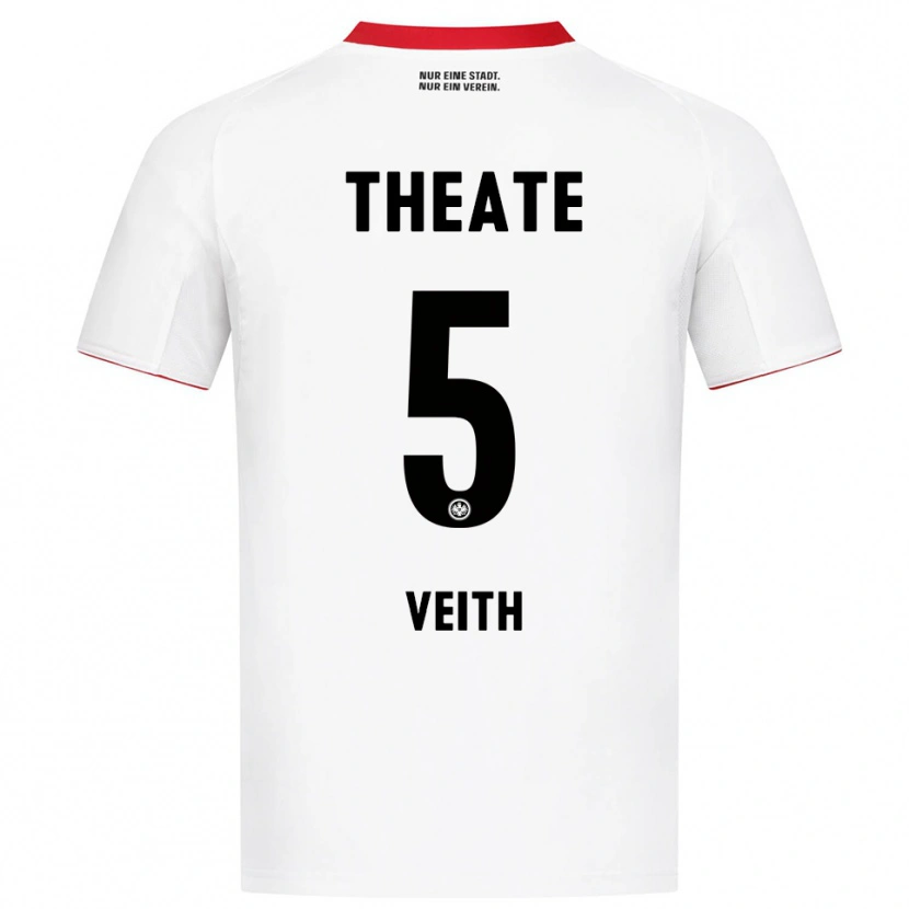 Danxen Mann Titus Veith #5 Hvit Rød Bortetrøye Drakt Trøye 2025/26 Skjorter T-Skjorte