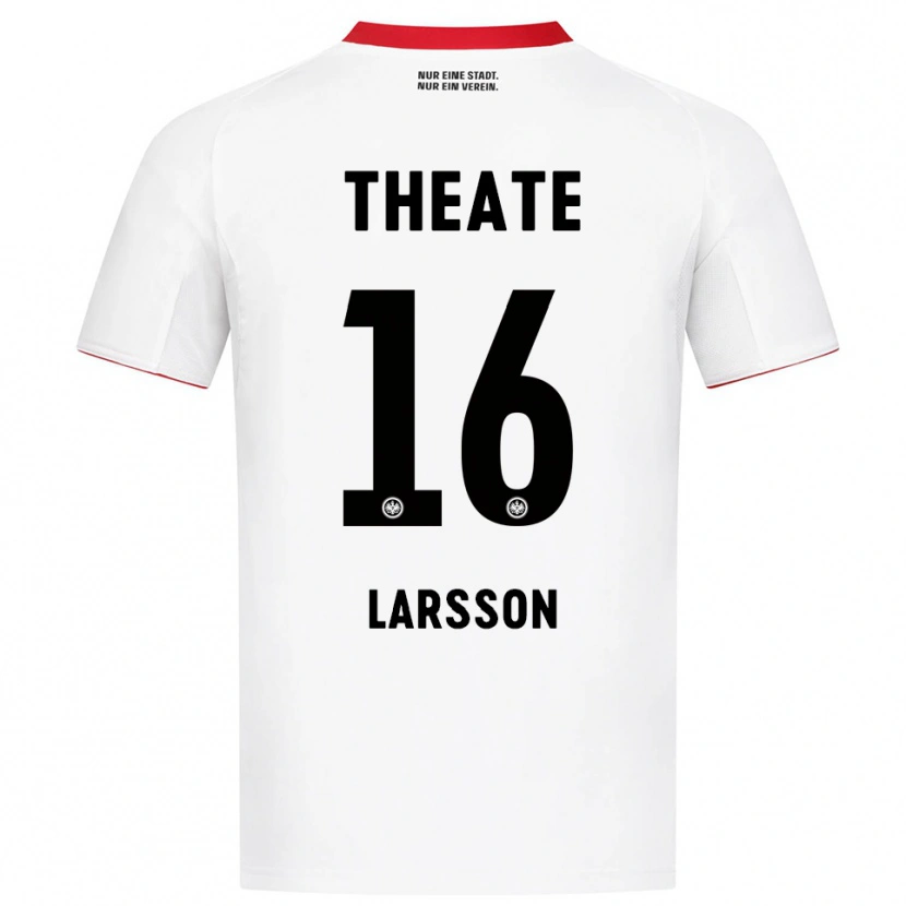 Danxen Mann Hugo Larsson #16 Hvit Rød Bortetrøye Drakt Trøye 2025/26 Skjorter T-Skjorte
