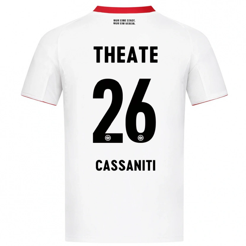 Danxen Mann Nino Cassaniti #26 Hvit Rød Bortetrøye Drakt Trøye 2025/26 Skjorter T-Skjorte