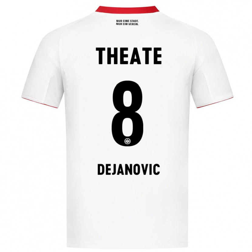Danxen Mann Daniel Dejanovic #8 Hvit Rød Bortetrøye Drakt Trøye 2025/26 Skjorter T-Skjorte