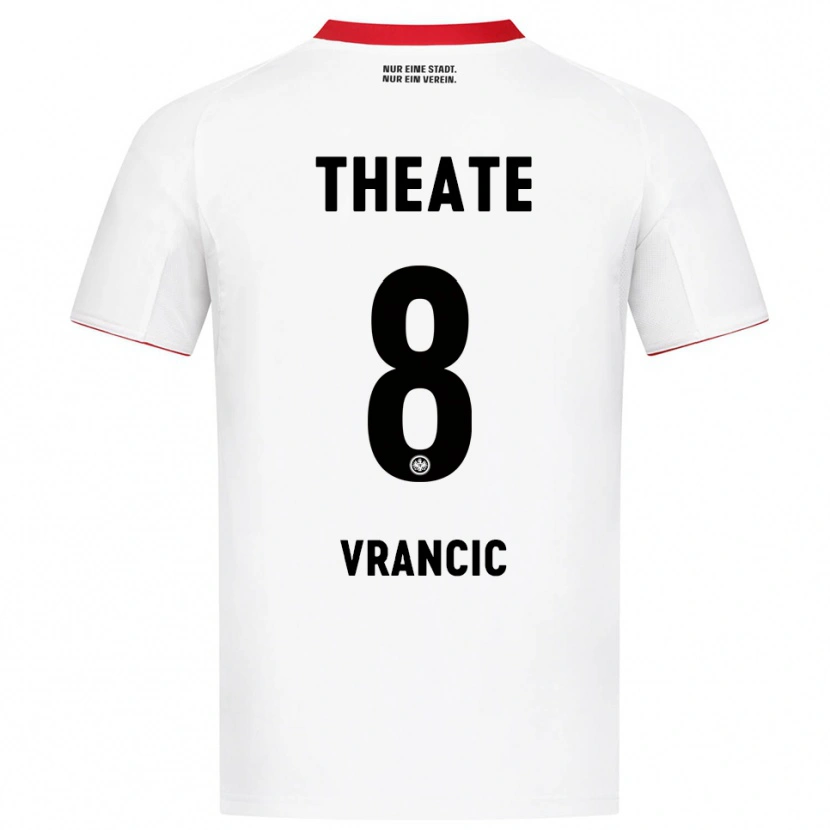 Danxen Mann Mario Vrancic #8 Hvit Rød Bortetrøye Drakt Trøye 2025/26 Skjorter T-Skjorte