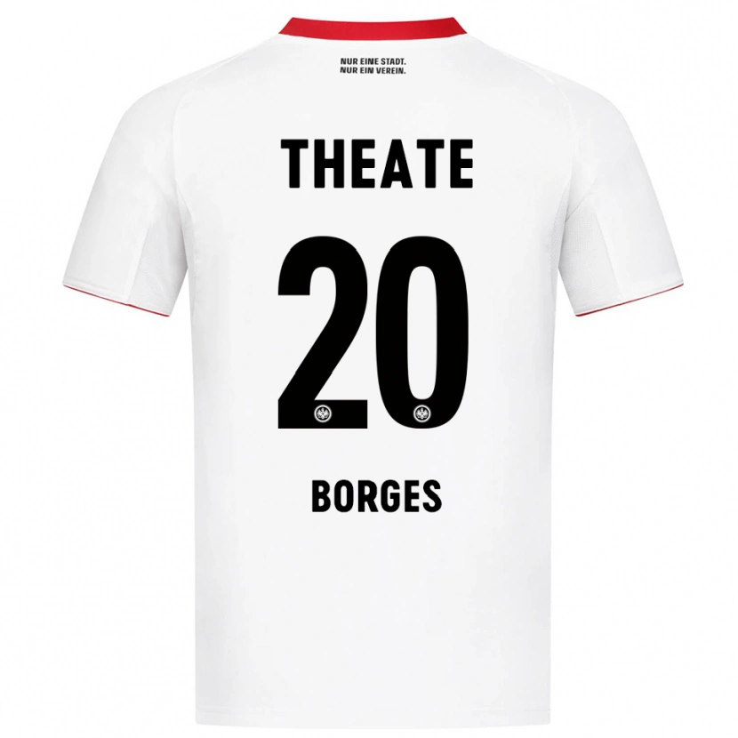 Danxen Mann Gustavo Borges #20 Hvit Rød Bortetrøye Drakt Trøye 2025/26 Skjorter T-Skjorte