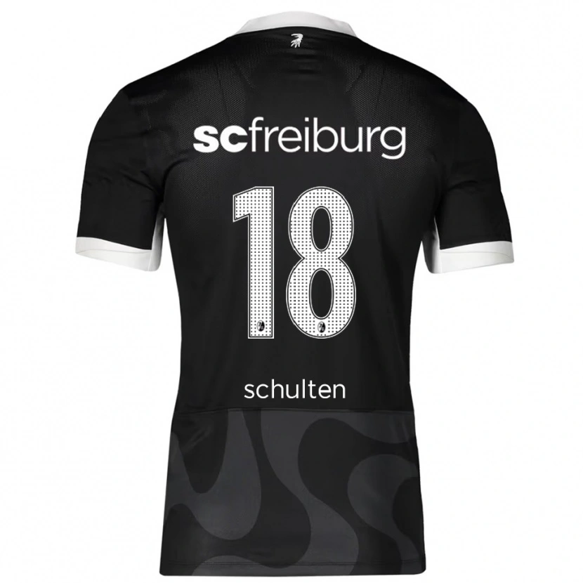 Danxen Mann Luca Schulten #18 Svart Hvit Bortetrøye Drakt Trøye 2025/26 Skjorter T-Skjorte