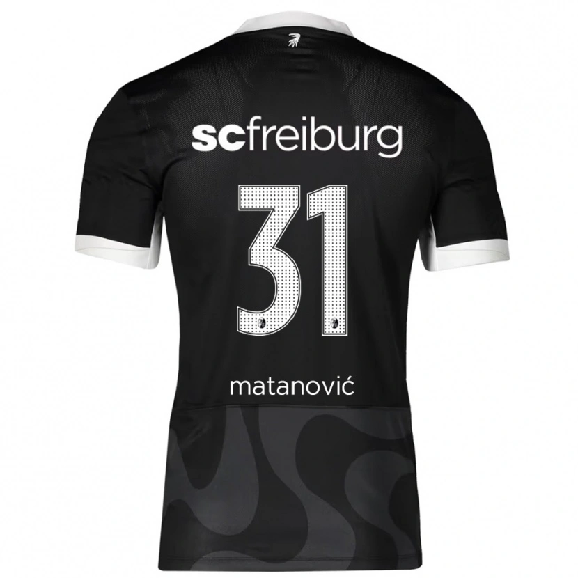 Danxen Mann Igor Matanovic #31 Svart Hvit Bortetrøye Drakt Trøye 2025/26 Skjorter T-Skjorte
