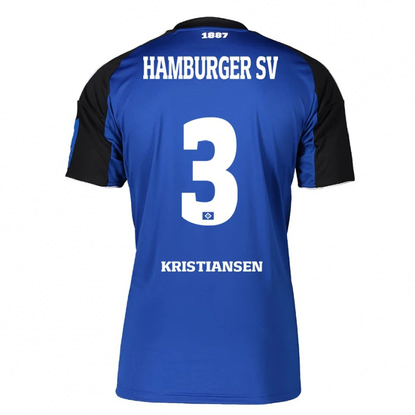 Danxen Mann Simon Kristiansen #3 Blå Svart Bortetrøye Drakt Trøye 2025/26 Skjorter T-Skjorte