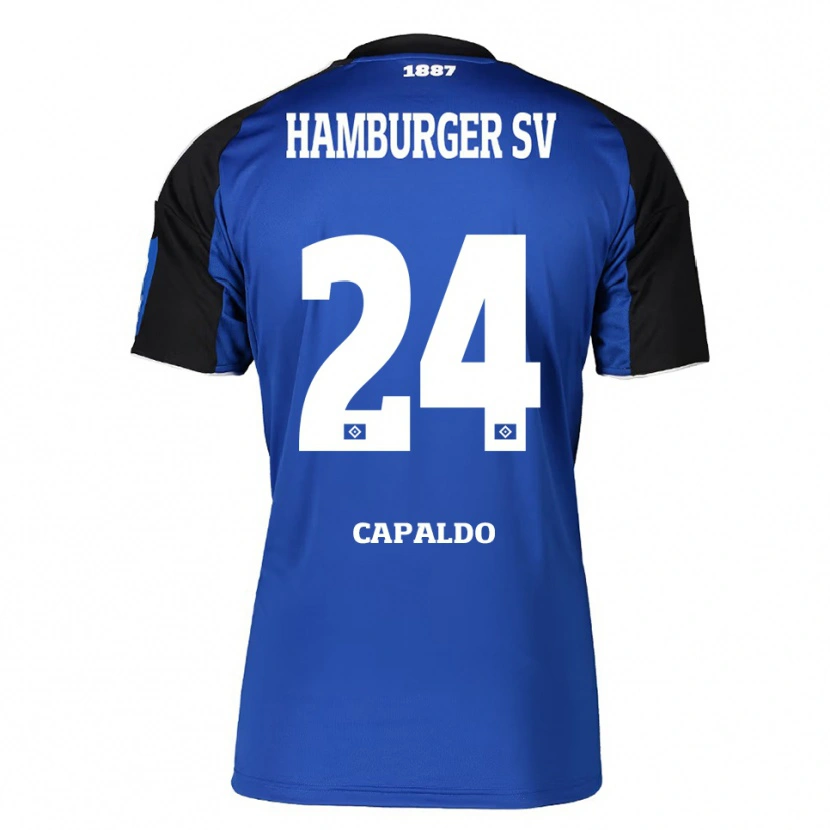 Danxen Mann Nicolás Capaldo #24 Blå Svart Bortetrøye Drakt Trøye 2025/26 Skjorter T-Skjorte