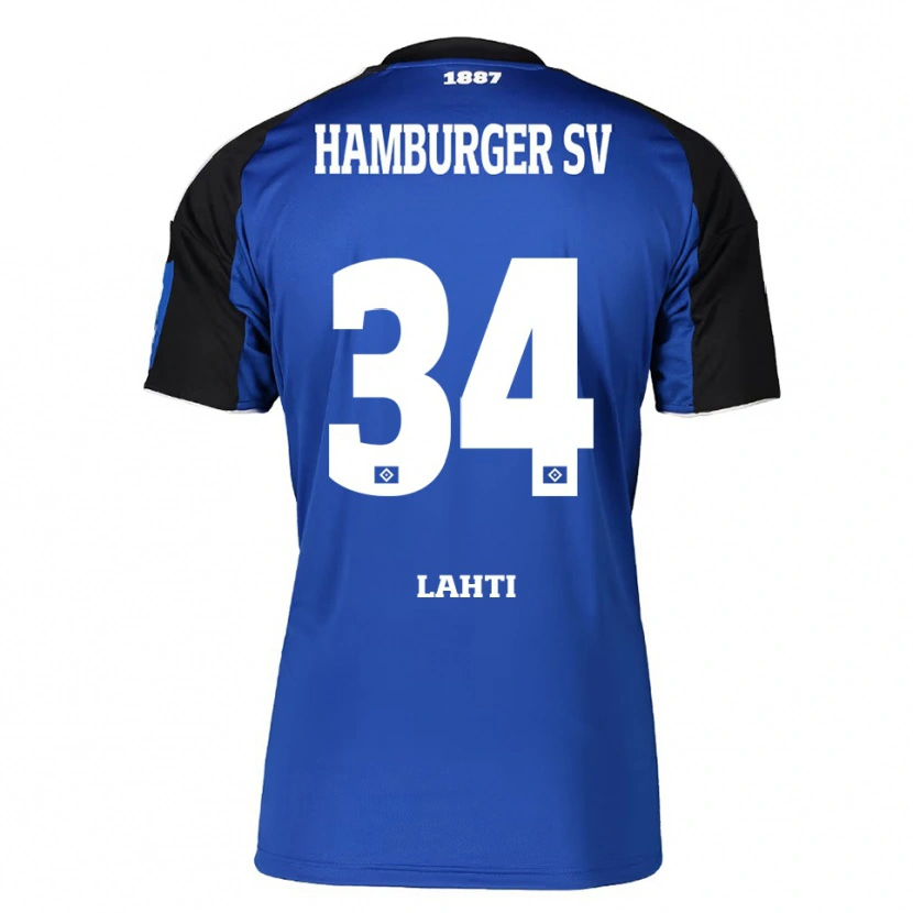 Danxen Mann Elias Lahti #34 Blå Svart Bortetrøye Drakt Trøye 2025/26 Skjorter T-Skjorte