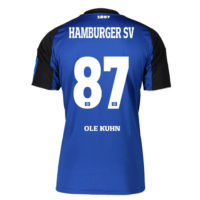 Danxen Mann Niklas Ole Kühn #87 Blå Svart Bortetrøye Drakt Trøye 2025/26 Skjorter T-Skjorte