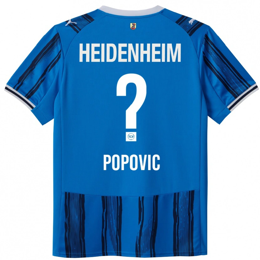 Danxen Mann Timon Popovic #0 Blå Marineblå Bortetrøye Drakt Trøye 2025/26 Skjorter T-Skjorte