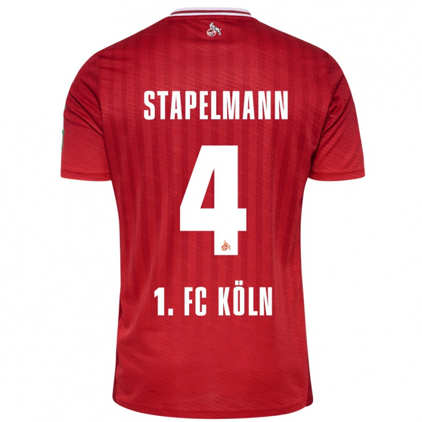Danxen Mann Luis Stapelmann #4 Rød Hvit Bortetrøye Drakt Trøye 2025/26 Skjorter T-Skjorte