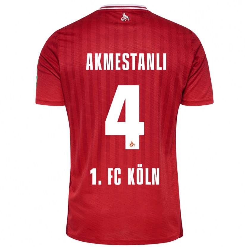 Danxen Mann Teoman Akmestanli #4 Rød Hvit Bortetrøye Drakt Trøye 2025/26 Skjorter T-Skjorte
