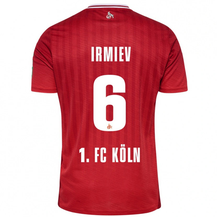 Danxen Mann Kristiyan Irmiev #6 Rød Hvit Bortetrøye Drakt Trøye 2025/26 Skjorter T-Skjorte