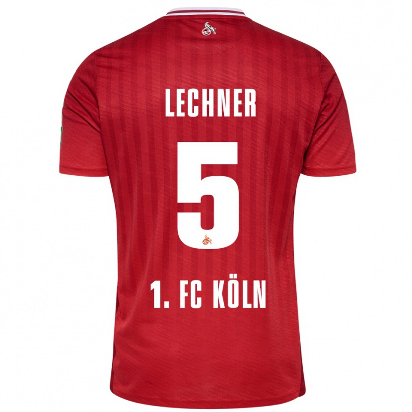 Danxen Mann Luca Lechner #5 Rød Hvit Bortetrøye Drakt Trøye 2025/26 Skjorter T-Skjorte