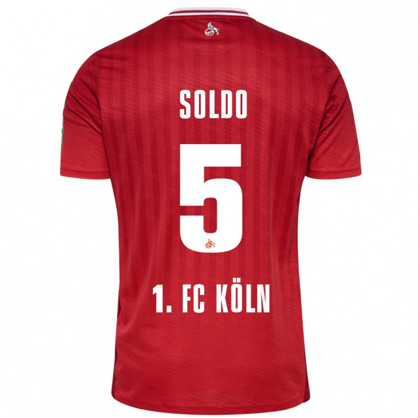 Danxen Mann Nikola Soldo #5 Rød Hvit Bortetrøye Drakt Trøye 2025/26 Skjorter T-Skjorte