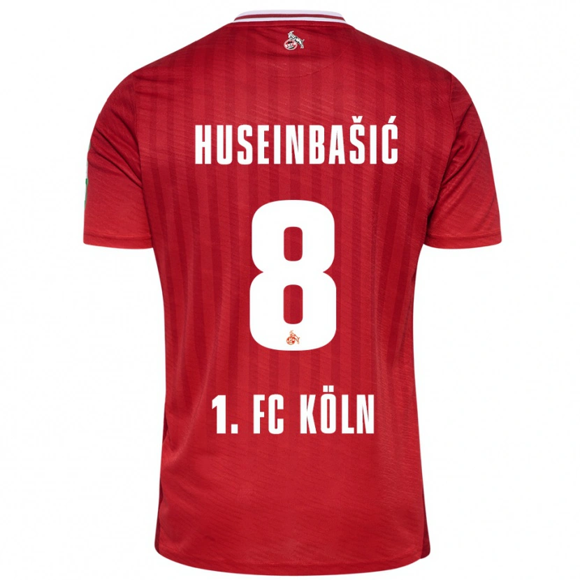 Danxen Mann Denis Huseinbasic #8 Rød Hvit Bortetrøye Drakt Trøye 2025/26 Skjorter T-Skjorte
