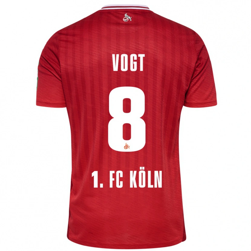 Danxen Mann Laura Vogt #8 Rød Hvit Bortetrøye Drakt Trøye 2025/26 Skjorter T-Skjorte