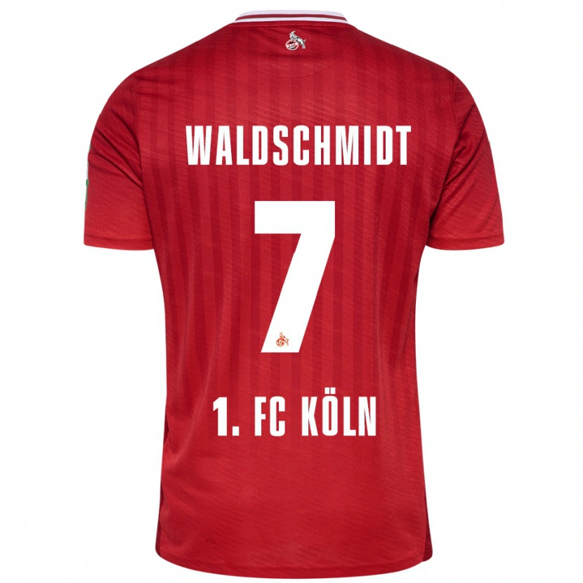 Danxen Mann Luca Waldschmidt #7 Rød Hvit Bortetrøye Drakt Trøye 2025/26 Skjorter T-Skjorte