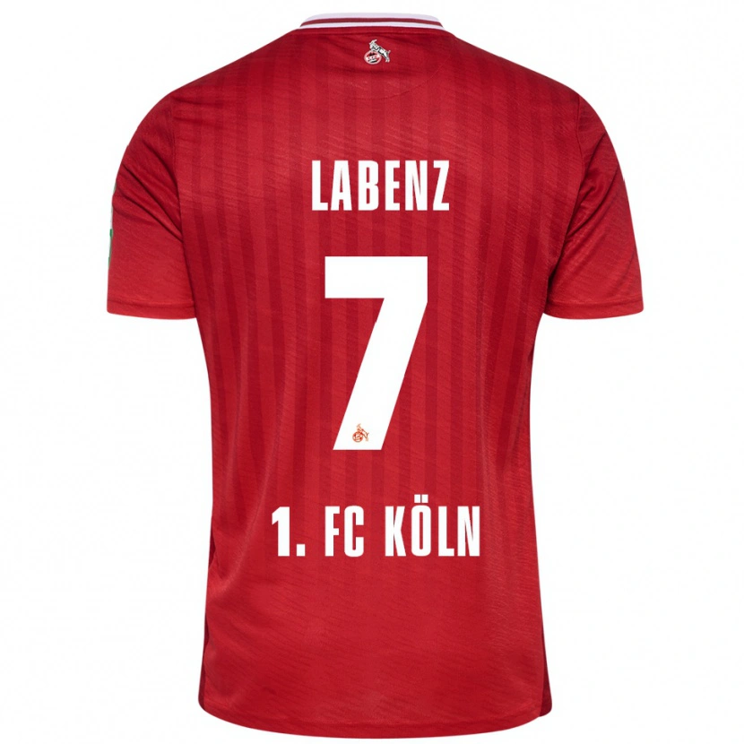 Danxen Mann Luiz Labenz #7 Rød Hvit Bortetrøye Drakt Trøye 2025/26 Skjorter T-Skjorte