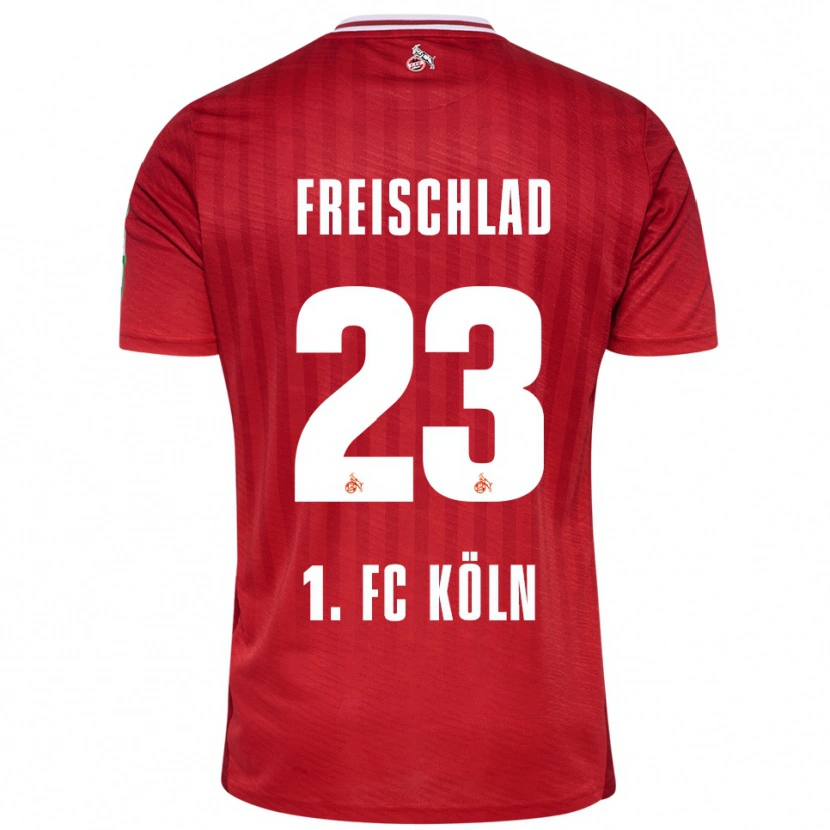 Danxen Mann Yannick Freischlad #23 Rød Hvit Bortetrøye Drakt Trøye 2025/26 Skjorter T-Skjorte