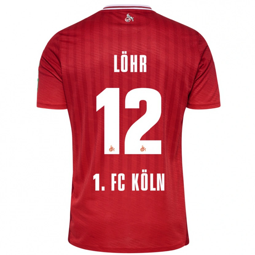 Danxen Mann Max Löhr #12 Rød Hvit Bortetrøye Drakt Trøye 2025/26 Skjorter T-Skjorte