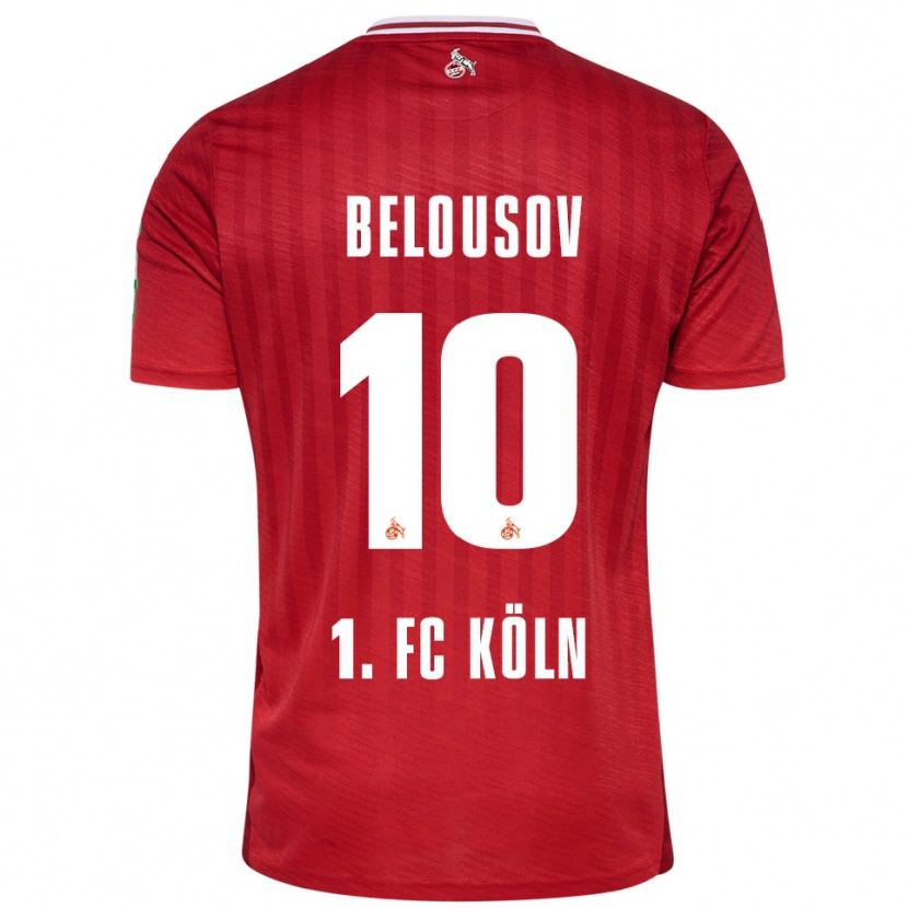 Danxen Mann Artem Belousov #10 Rød Hvit Bortetrøye Drakt Trøye 2025/26 Skjorter T-Skjorte