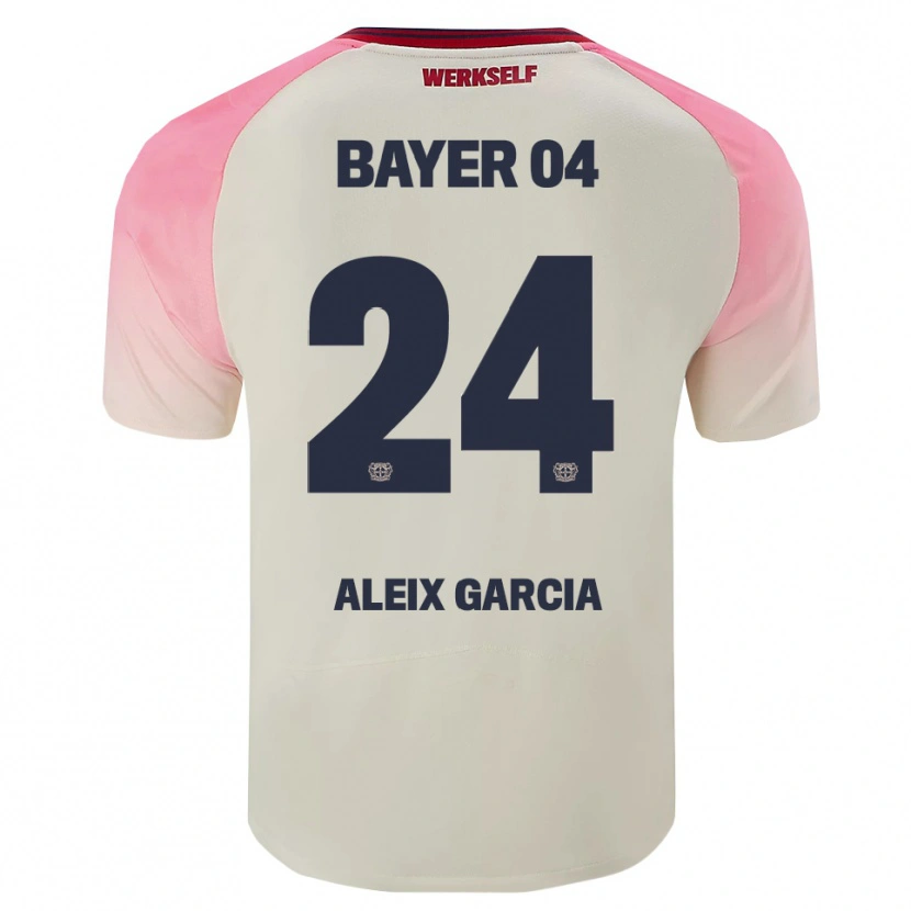 Danxen Mann Aleix García #24 Rosa Off-White Bortetrøye Drakt Trøye 2025/26 Skjorter T-Skjorte