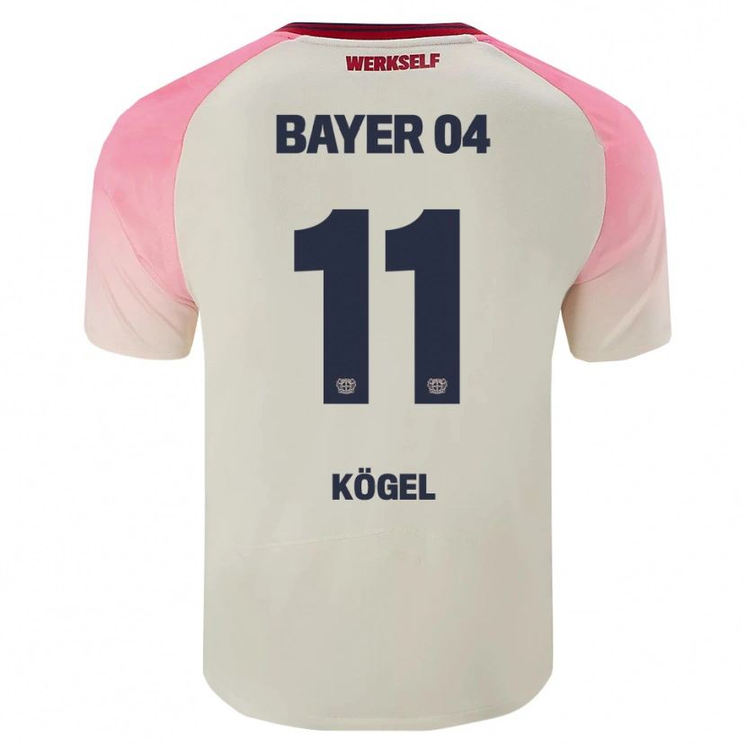 Danxen Mann Kristin Kögel #11 Rosa Off-White Bortetrøye Drakt Trøye 2025/26 Skjorter T-Skjorte