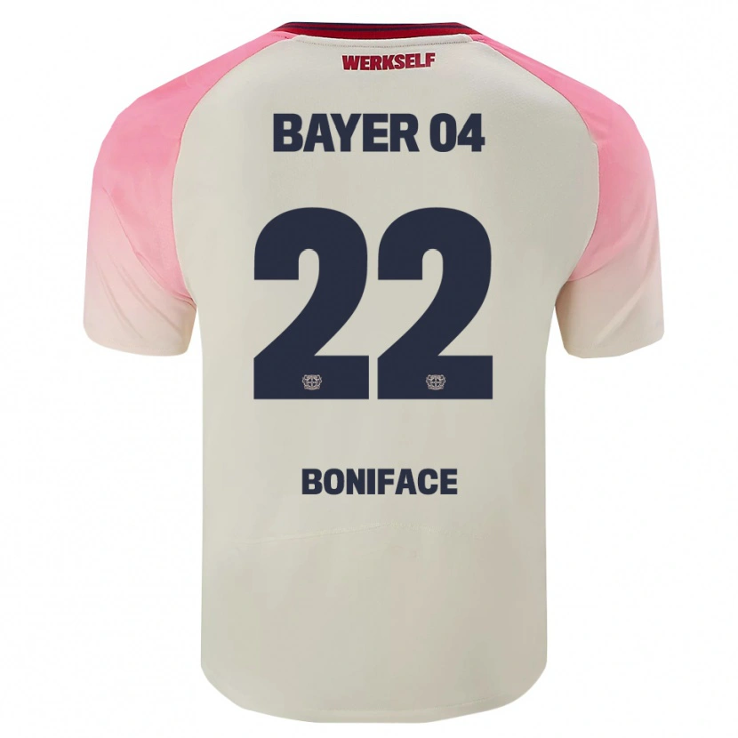 Danxen Mann Victor Boniface #22 Rosa Off-White Bortetrøye Drakt Trøye 2025/26 Skjorter T-Skjorte