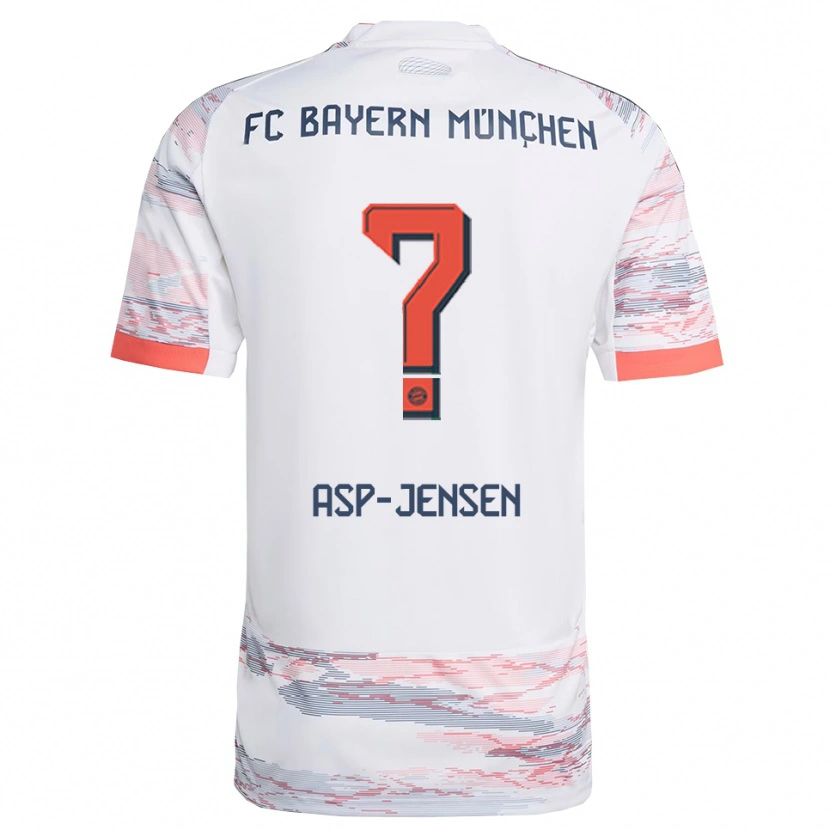 Danxen Mann Jonathan Asp-Jensen #0 Hvit Grå Bortetrøye Drakt Trøye 2025/26 Skjorter T-Skjorte