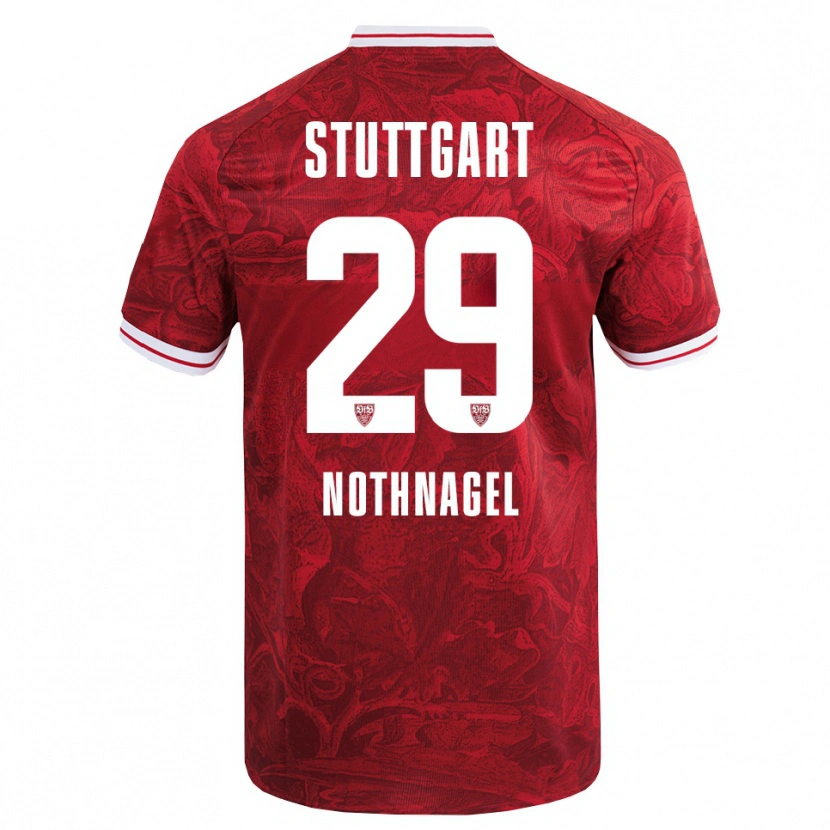 Danxen Mann Dominik Nothnagel #29 Rød Svart Bortetrøye Drakt Trøye 2025/26 Skjorter T-Skjorte