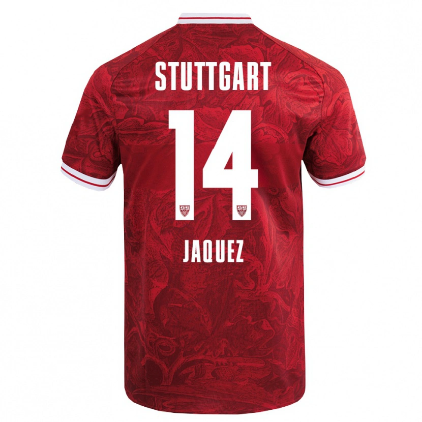 Danxen Mann Luca Jaquez #14 Rød Svart Bortetrøye Drakt Trøye 2025/26 Skjorter T-Skjorte