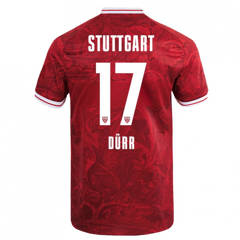Danxen Mann Muriel Dürr #17 Rød Svart Bortetrøye Drakt Trøye 2025/26 Skjorter T-Skjorte
