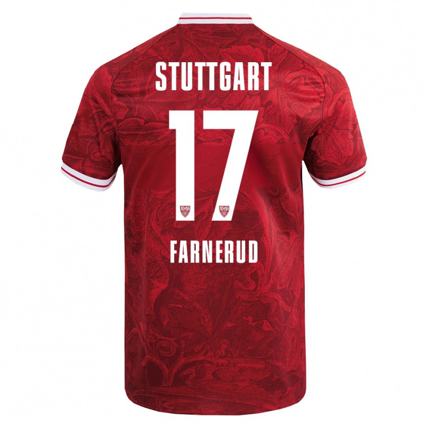 Danxen Mann Colin Farnerud #17 Rød Svart Bortetrøye Drakt Trøye 2025/26 Skjorter T-Skjorte