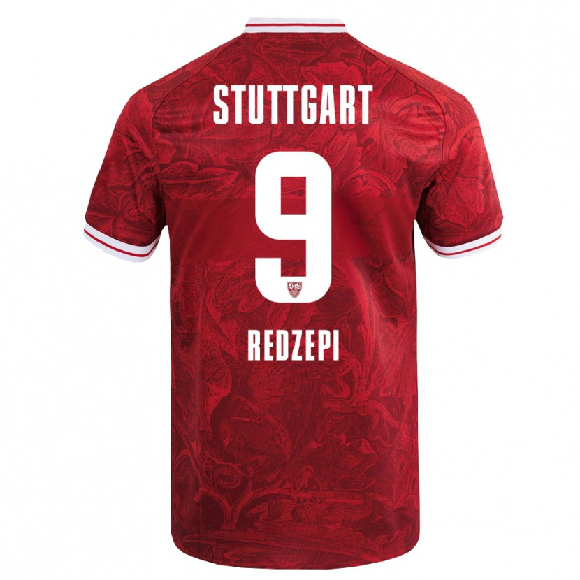 Danxen Mann Enis Redzepi #9 Rød Svart Bortetrøye Drakt Trøye 2025/26 Skjorter T-Skjorte