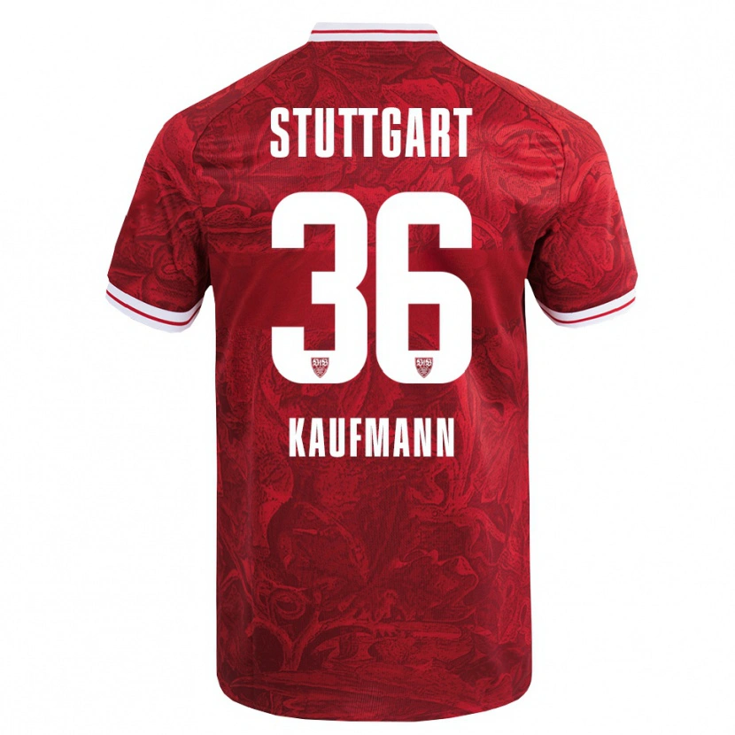 Danxen Mann Tino Kaufmann #36 Rød Svart Bortetrøye Drakt Trøye 2025/26 Skjorter T-Skjorte