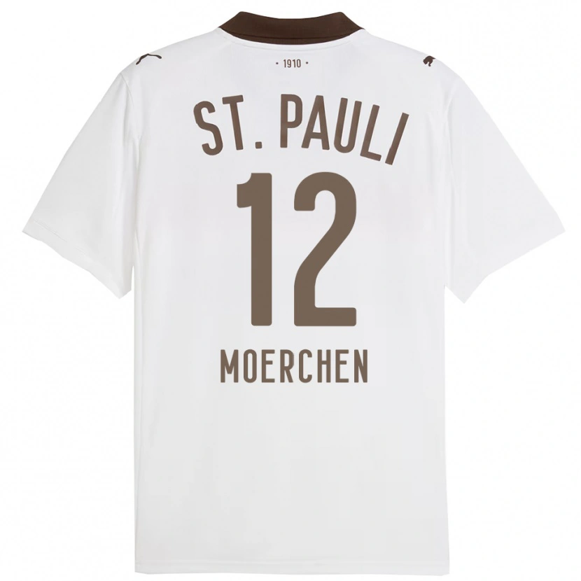 Danxen Mann Theo Moerchen #12 Hvit Rød Bortetrøye Drakt Trøye 2025/26 Skjorter T-Skjorte