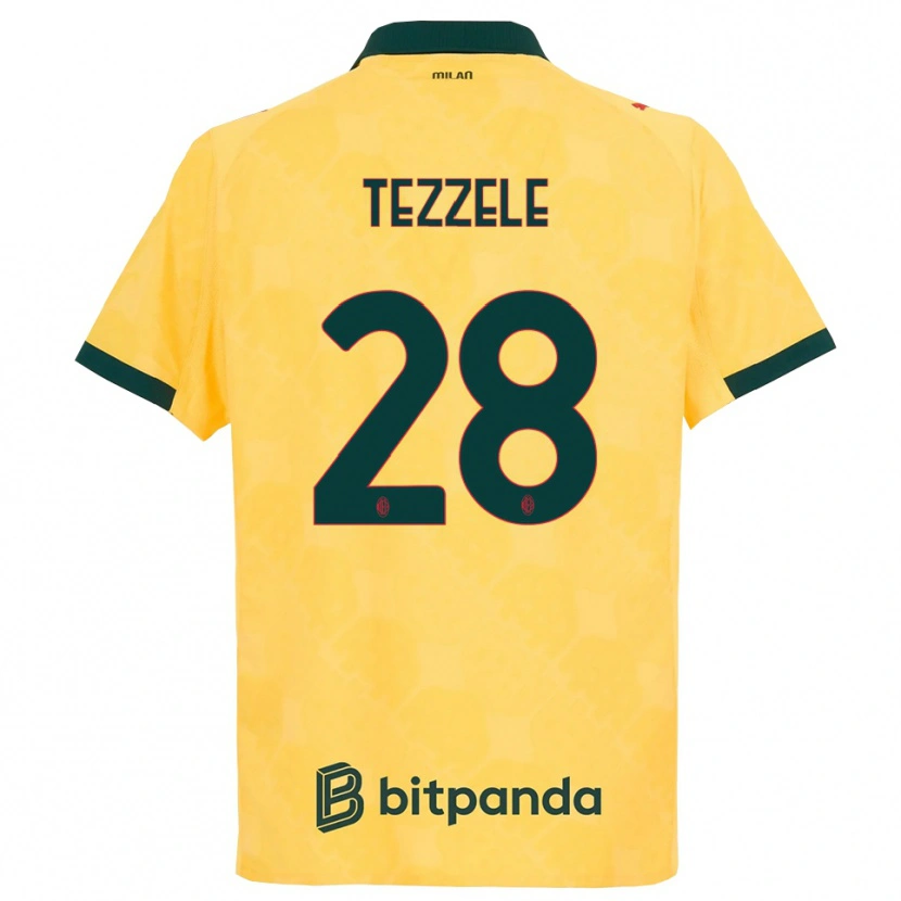 Danxen Mann Matteo Tezzele #28 Gul Svart Tredje Sett Drakt Trøye 2025/26 Skjorter T-Skjorte