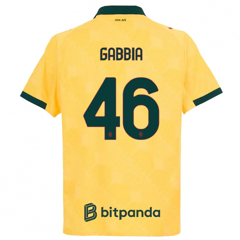 Danxen Mann Matteo Gabbia #46 Gul Svart Tredje Sett Drakt Trøye 2025/26 Skjorter T-Skjorte