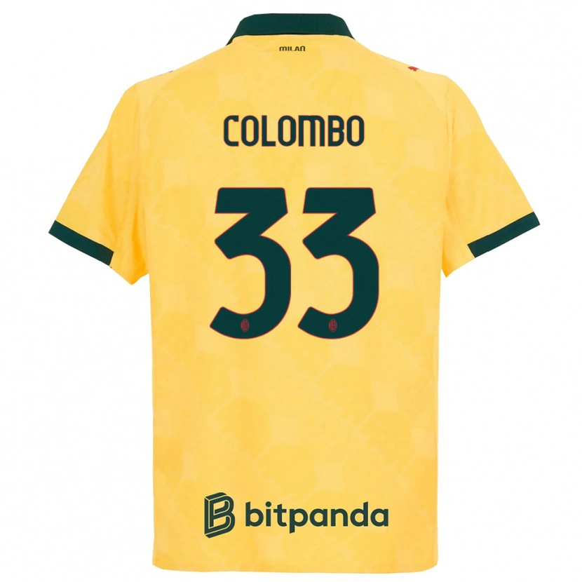 Danxen Mann Federico Colombo #33 Gul Svart Tredje Sett Drakt Trøye 2025/26 Skjorter T-Skjorte