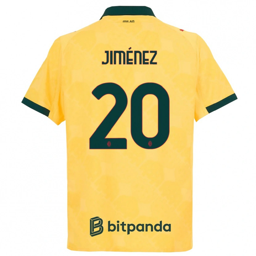 Danxen Mann Álex Jiménez #20 Gul Svart Tredje Sett Drakt Trøye 2025/26 Skjorter T-Skjorte