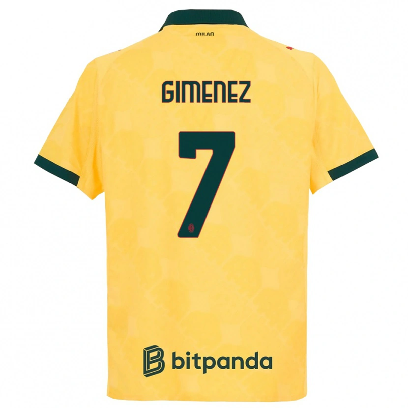 Danxen Mann Santiago Gimenez #7 Gul Svart Tredje Sett Drakt Trøye 2025/26 Skjorter T-Skjorte