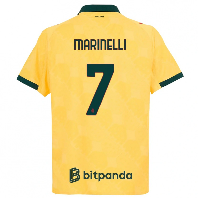 Danxen Mann Gloria Marinelli #7 Gul Svart Tredje Sett Drakt Trøye 2025/26 Skjorter T-Skjorte