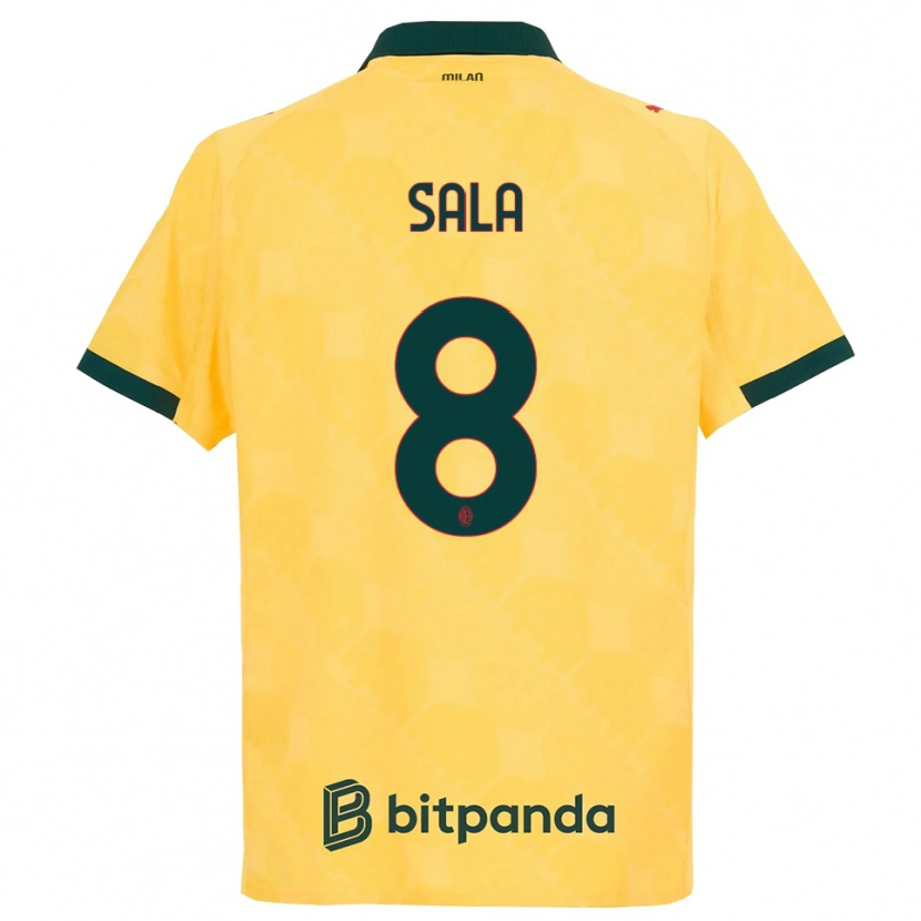 Danxen Mann Emanuele Sala #8 Gul Svart Tredje Sett Drakt Trøye 2025/26 Skjorter T-Skjorte