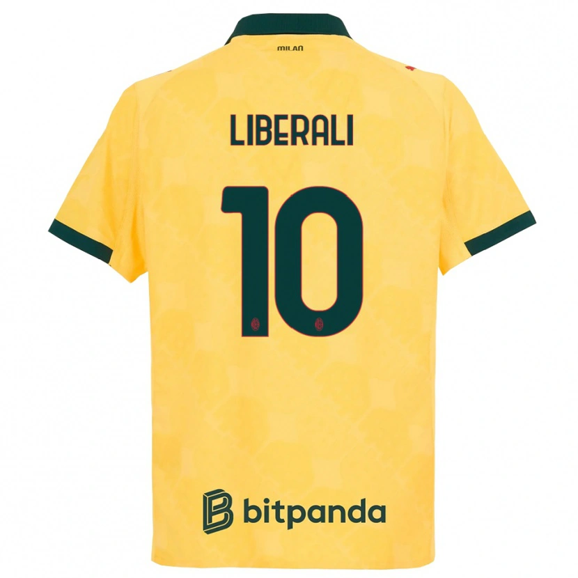 Danxen Mann Mattia Liberali #10 Gul Svart Tredje Sett Drakt Trøye 2025/26 Skjorter T-Skjorte