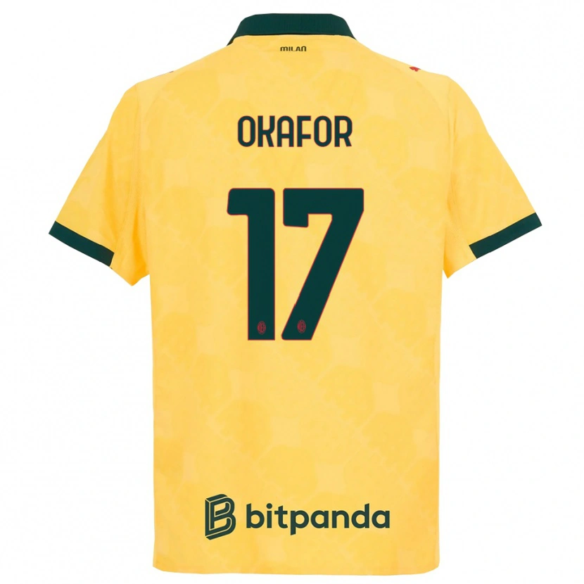 Danxen Mann Noah Okafor #17 Gul Svart Tredje Sett Drakt Trøye 2025/26 Skjorter T-Skjorte