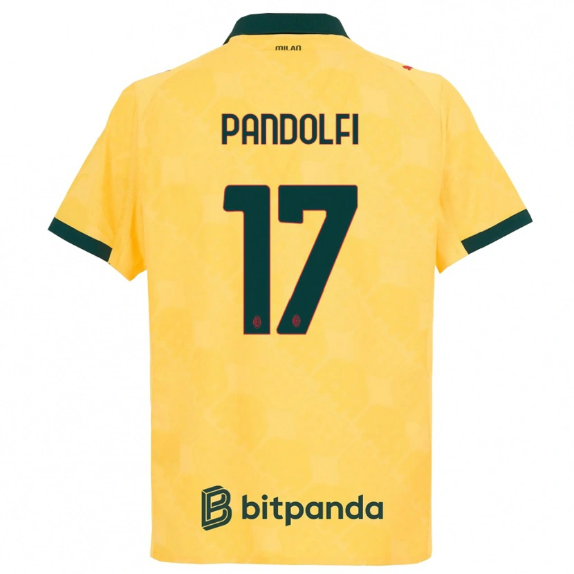 Danxen Mann Fabio Pandolfi #17 Gul Svart Tredje Sett Drakt Trøye 2025/26 Skjorter T-Skjorte