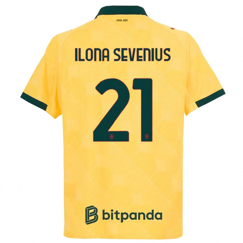 Danxen Mann Oona Ilona Sevenius #21 Gul Svart Tredje Sett Drakt Trøye 2025/26 Skjorter T-Skjorte