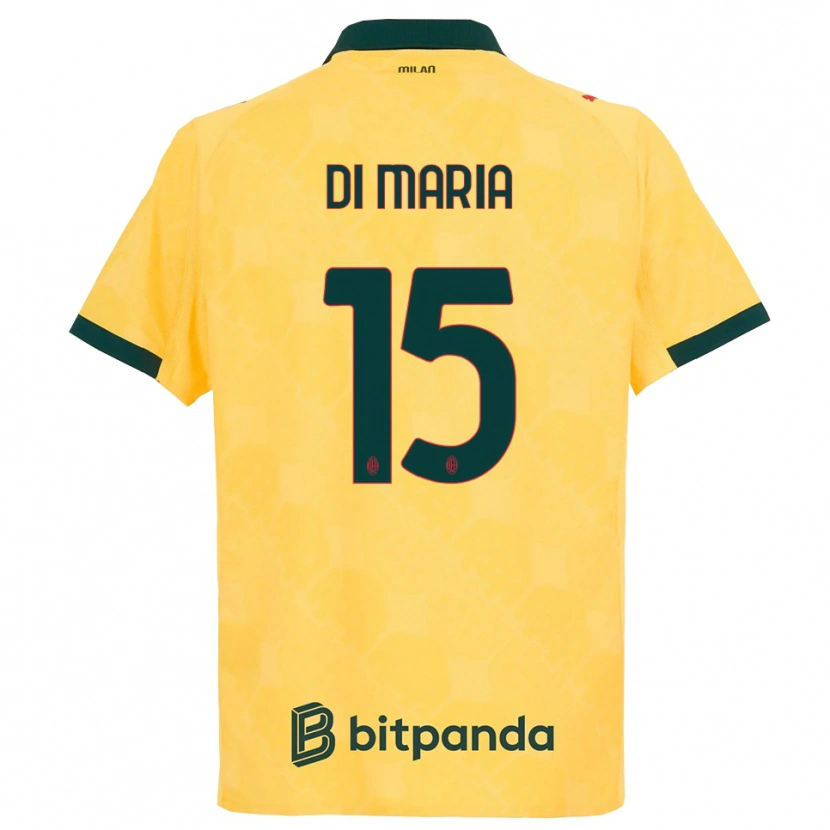 Danxen Mann Alessandro Di Maria #15 Gul Svart Tredje Sett Drakt Trøye 2025/26 Skjorter T-Skjorte